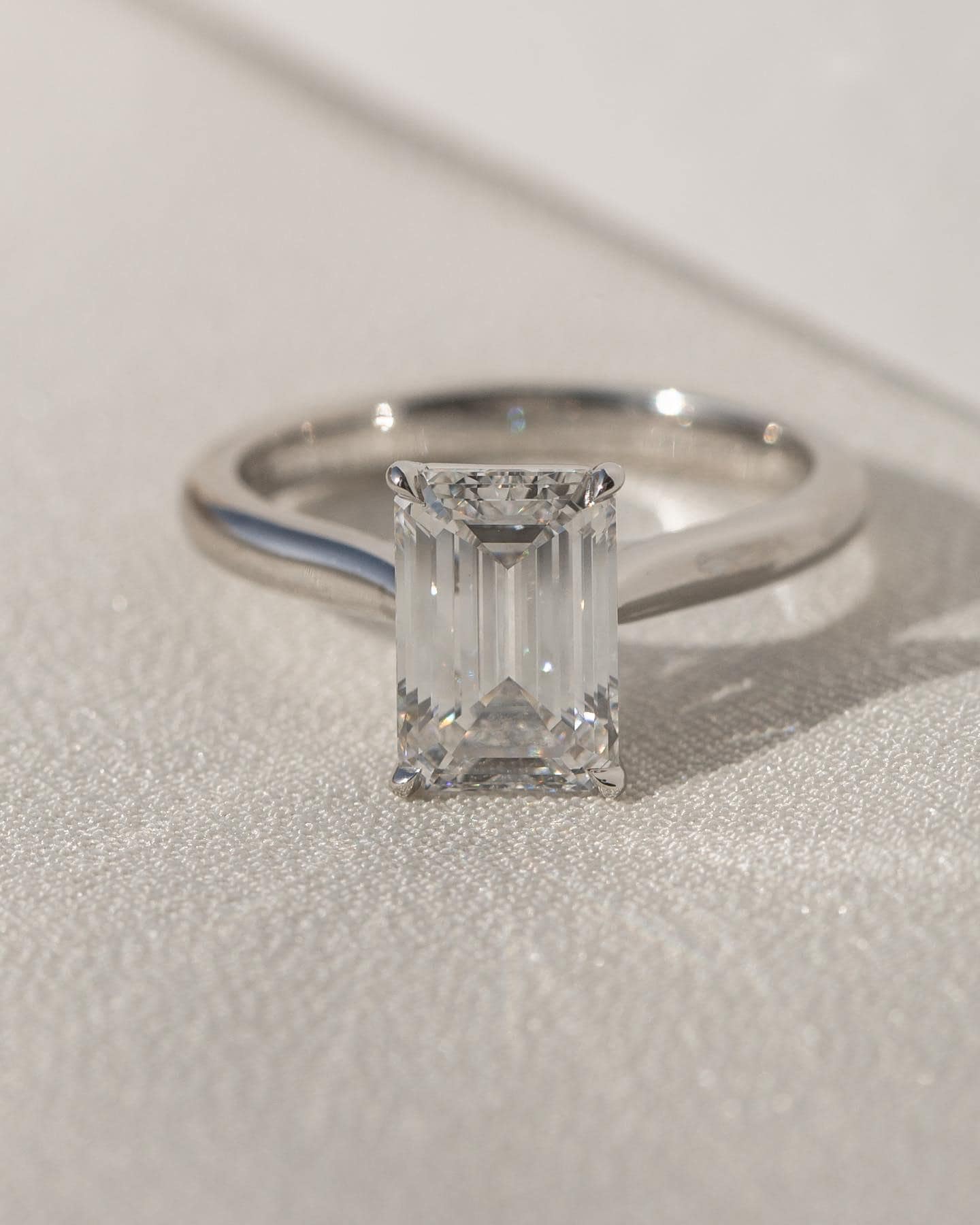 IGI Certified Emerald Cut Lab Grown Diamond Solitaire Ring (1-3 CT)