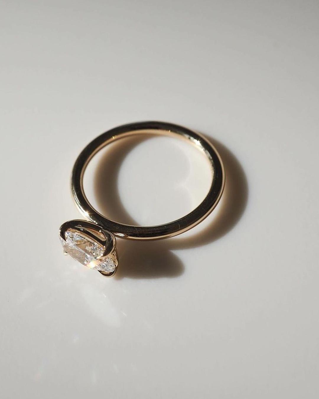 2.50 Carat Oval Lab Grown Diamond Solitaire Engagement Ring, 14k Gold