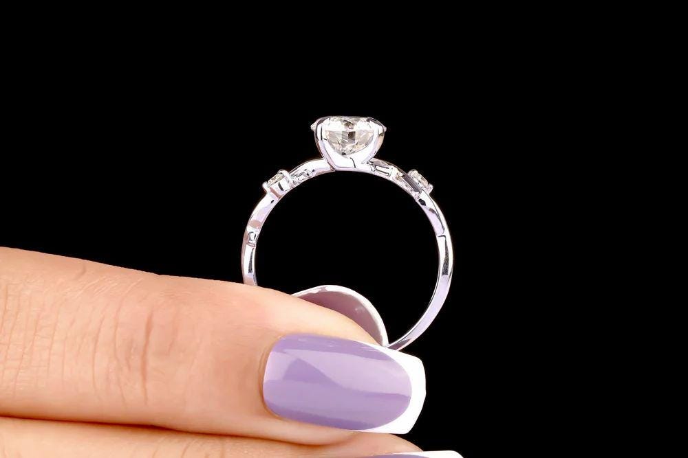 Leaf Branch Moissanite Engagement Ring: 14K Yellow Gold Twig Wedding Ring