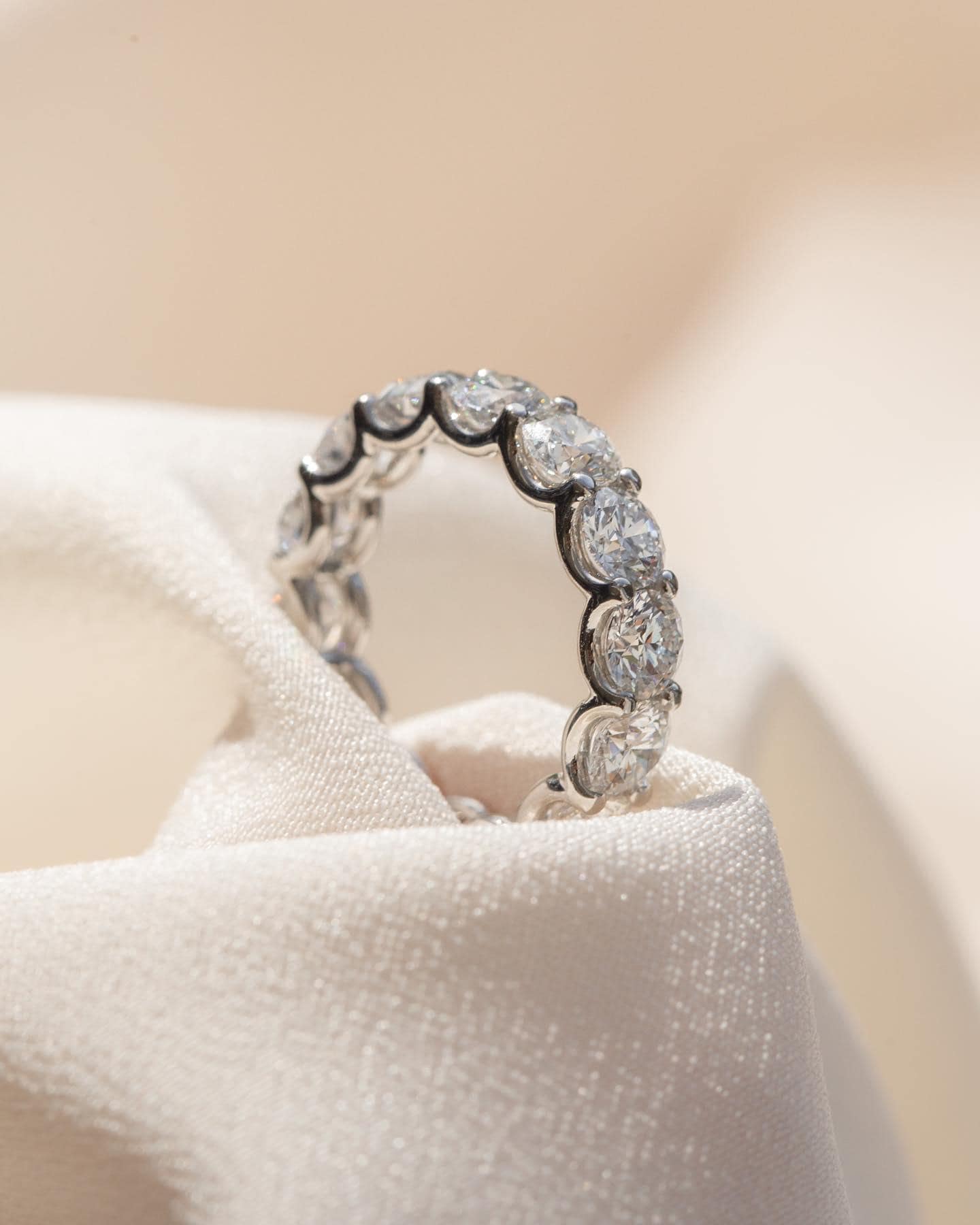 Lab Grown Diamond Eternity Band: 3.0MM Round Cut, Stackable Bridal Ring