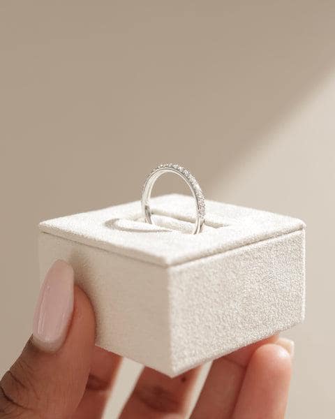 Lab Grown Diamond Eternity Band: 14k Gold Stackable Anniversary Ring