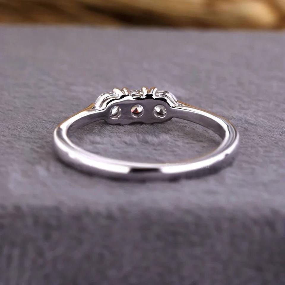 Lab Grown Diamond Trilogy Ring: 14k Gold Anniversary Promise Ring