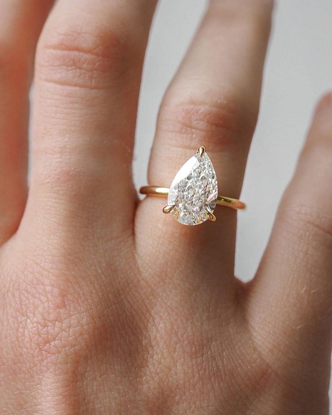 Pear Shaped Diamond Ring, Solitaire Engagement Ring, 0.50 to 3.00 CT Lab Grown Diamond Ring, F/VS Diamond Ring, Tear Drop, Anniversary Gift