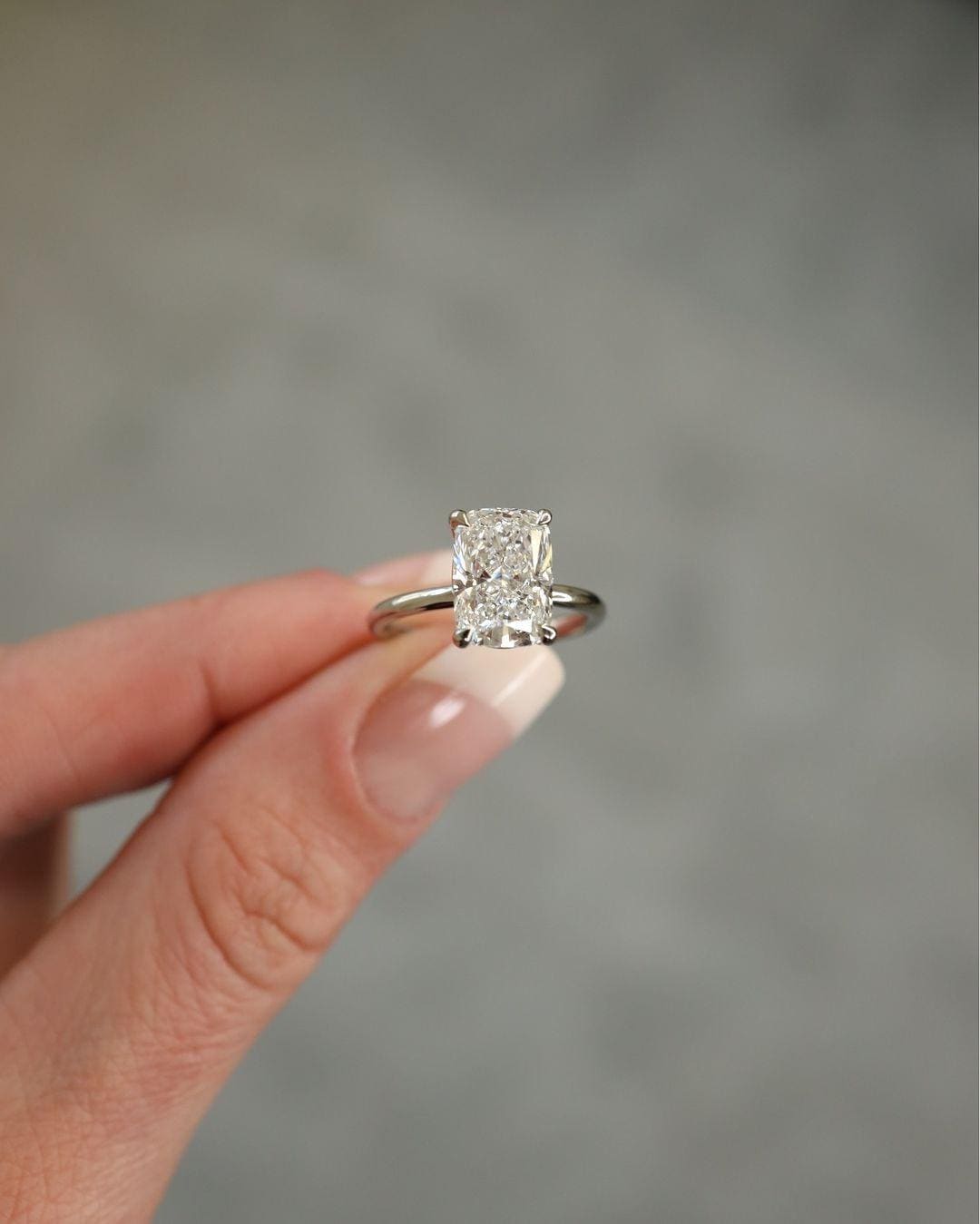 Radiant Cut Lab Grown Diamond Solitaire Ring - 10k Gold