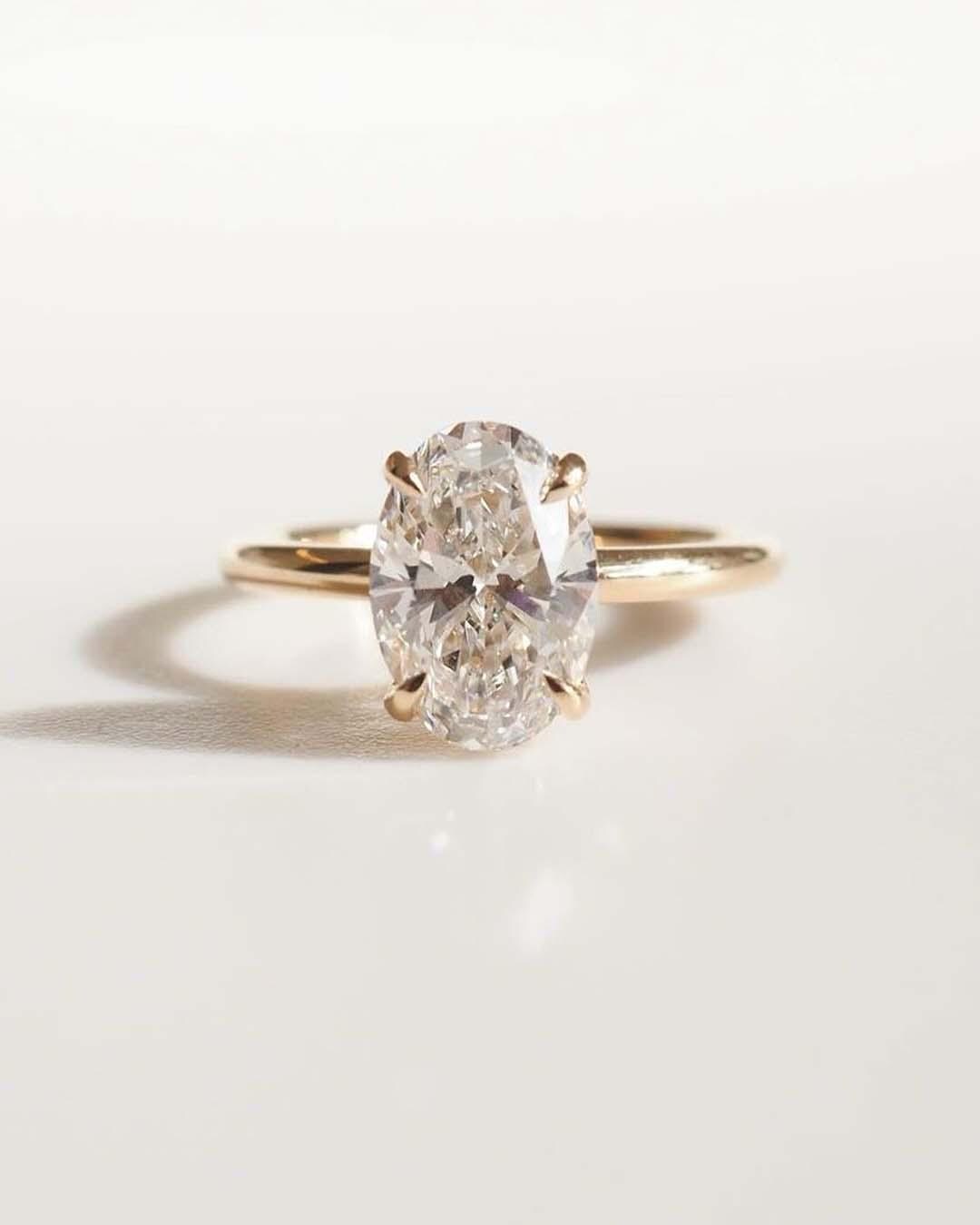 4 CT Oval Lab Diamond Engagement Ring: Hidden Halo, Solid Gold