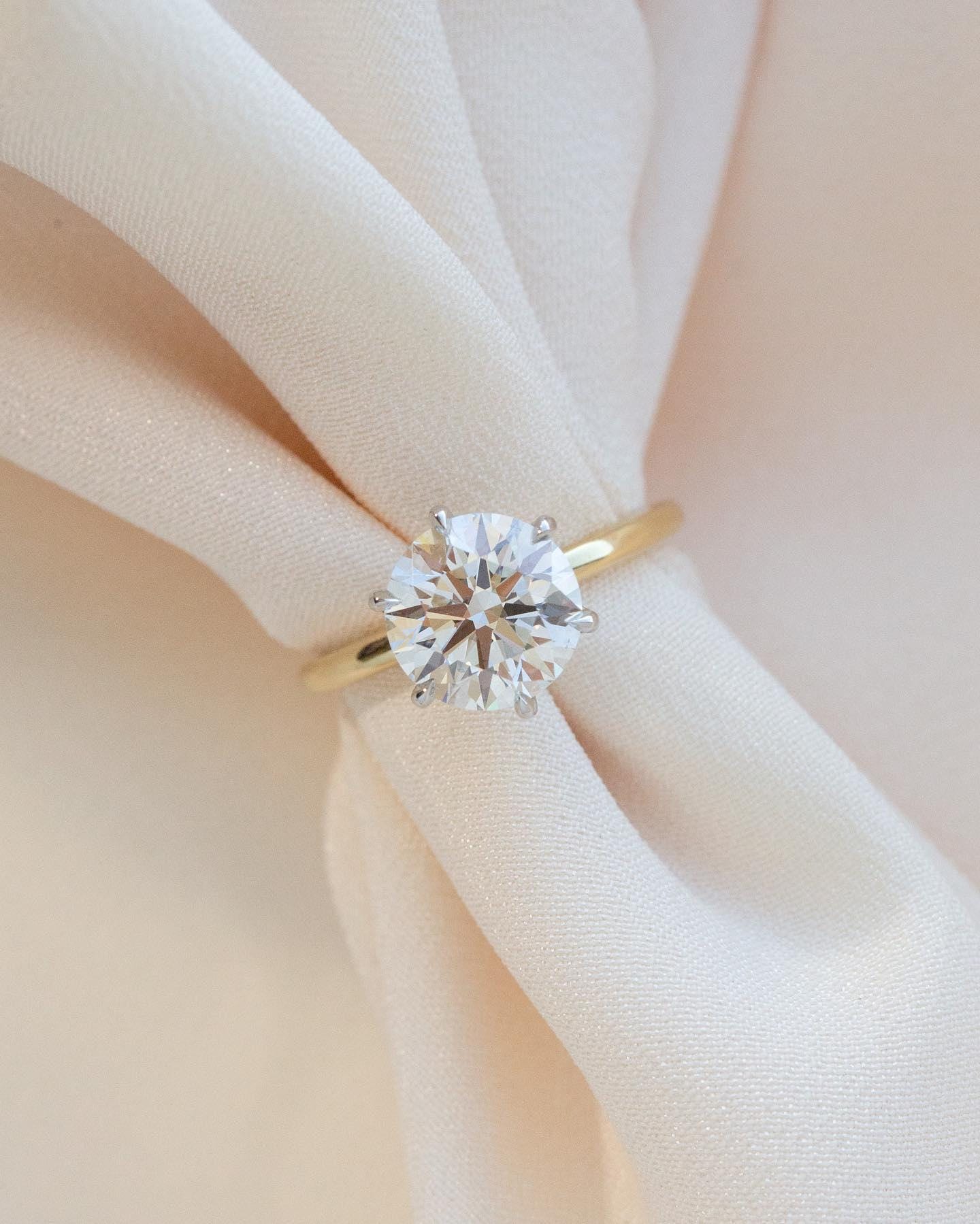 Lab Grown 2 Carat Diamond Engagement Ring: 18K Gold Hidden Halo