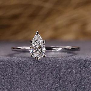 Pear Lab Grown Diamond Engagement Ring: Solitaire Proposal - Image 5
