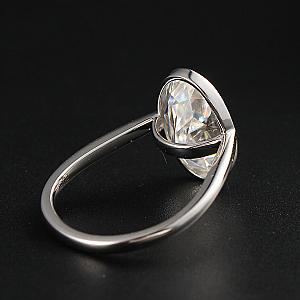 4 Ct Oval Moissanite Engagement Ring: Bezel Solitaire Anniversary Ring - Image 3