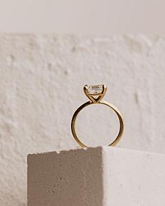 18k White Gold Asscher Cut Moissanite Solitaire Ring - Image 4