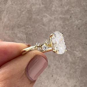 Oval Lab Grown Diamond Engagement Ring: Solitaire Wedding Ring, Solid Gold - Image 12