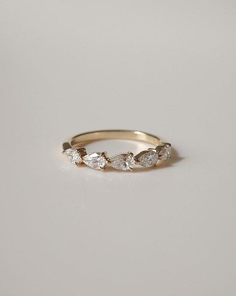 Pear Lab Grown Diamond Eternity Band: East to West Wedding Ring