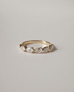 Pear Lab Grown Diamond Eternity Band: East to West Wedding Ring