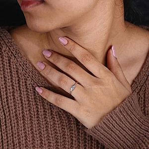 Lab Grown Diamond Trilogy Ring: 14k Gold Anniversary Promise Ring - Image 6