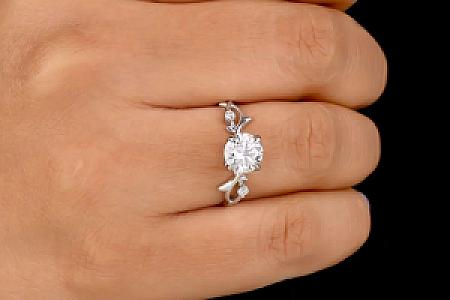 Leaf Branch Moissanite Engagement Ring: 14K Yellow Gold Twig Wedding Ring - Image 7