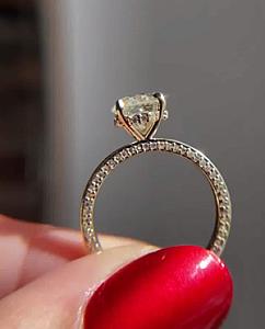 2 Carat Lab Grown Diamond Ring: 14k Yellow Gold Hidden Halo Engagement Ring - Image 6