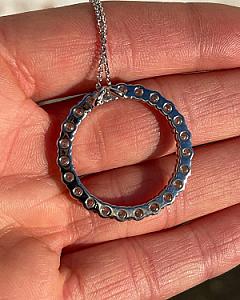 14k Gold Lab Grown Diamond Circle Necklace - Bridal Halo Pendant - Image 3