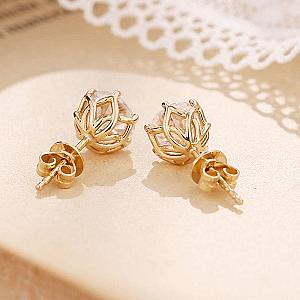 Lab Grown Diamond Stud Earrings: 14k Gold Minimalist Screw Backs - Image 4