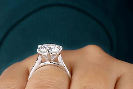 3.5 CT Round Moissanite Engagement Ring: 14k Gold 6-Prong Solitaire - Image 3