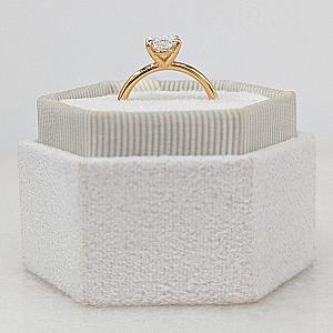 Oval Lab Grown Diamond Engagement Ring: Solid Gold Solitaire Wedding Ring - Image 6