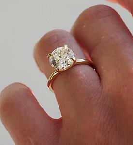 3.00 Carat Round Cut Lab Grown Diamond Ring: 14k Yellow Gold Solitaire - Image 2