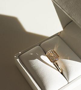 Elongated Radiant Cut Lab Grown Diamond Engagement Ring: East To West Bezel Setting - Image 2