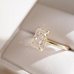 Radiant Cut Lab Grown Diamond Engagement Ring: Solitaire Wedding Band, IGI Certified - Image 4