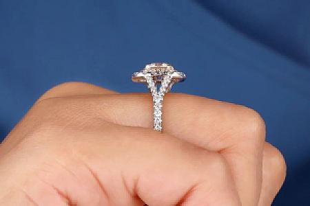 1.25 CT Cushion Cut Moissanite Ring: 14K Gold Double Halo Engagement Ring - Image 4