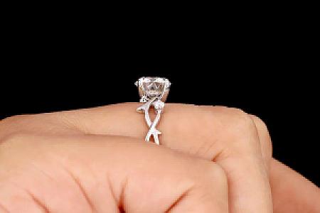 Leaf Branch Moissanite Engagement Ring: 14K Yellow Gold Twig Wedding Ring - Image 6