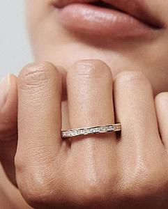 Princess Cut Lab Diamond Half Eternity 14k Gold Wedding Band - Image 5