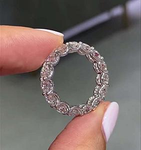 Lab Grown Diamond Eternity Band: 3.0MM Round Cut, Stackable Bridal Ring - Image 6