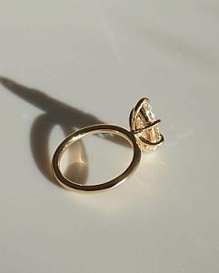Marquise 3 Carat Lab Grown Diamond Engagement Ring: 14k Gold Solitaire - Image 8