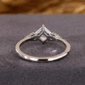 Lab Grown Diamond Ring: Princess Cut Three Stone Compass Prong - Image 4