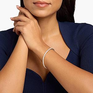 Princess Cut Lab Grown Diamond Tennis Bracelet: 14K Solid Gold Wedding Jewelry - Image 3