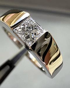 Princess Cut Lab Grown Diamond Men's Ring: Bezel Set Engagement, Solid Gold - Image 8