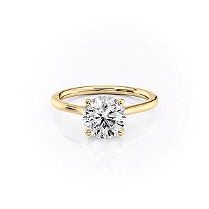 3 Carat Round Lab Diamond Solitaire Engagement Ring, 14k Gold - Image 1