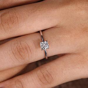 Cushion Cut Lab Grown Diamond Engagement Ring: 14k Gold Solitaire - Image 3