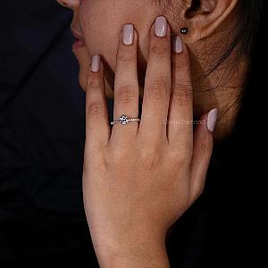 Lab Grown Round Diamond Engagement Ring: Hidden Halo Anniversary Ring - Image 6