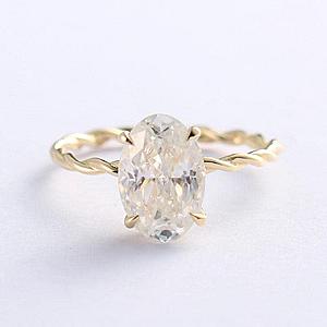 3Ct Oval Moissanite Engagement Ring: Hidden Halo, Solid Gold Bridal Ring - Image 6