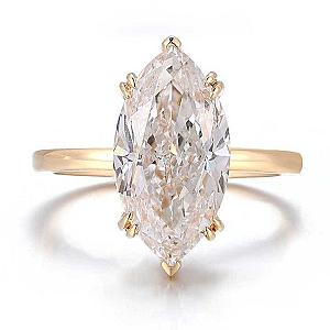 Marquise Cut Lab Grown Diamond Hidden Halo Engagement Ring - Image 1