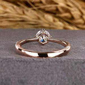 Lab Grown Round Diamond Engagement Ring: Hidden Halo Anniversary Ring