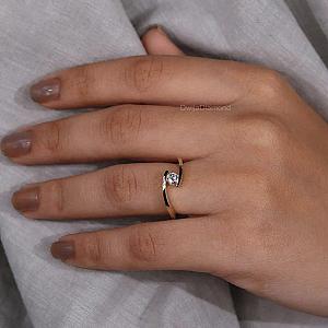 Lab Grown Diamond Engagement Ring: Bypass Solitaire, 14K Yellow Gold - Image 6