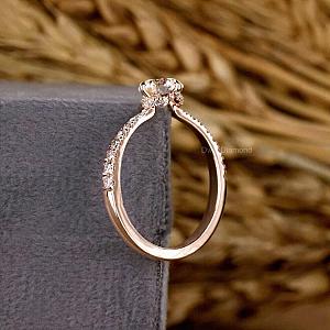 Lab Grown Round Diamond Engagement Ring: Hidden Halo Anniversary Ring - Image 3