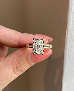 3.0 CT Radiant Cut Lab Grown Diamond Engagement Ring: 14K Gold Solitaire - Image 5