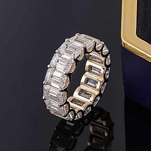 Emerald Cut Lab Grown Diamond Eternity Band - 5.75 TCW - Image 2