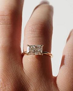 Radiant Cut Lab Grown Diamond Solitaire Engagement Ring - Image 1