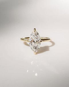 Marquise Lab Grown Diamond Engagement Ring Real Lab Diamond Solitaire Ring Anniversary Ring Gift Simple Marquise Diamond Ring for Proposal - Image 1