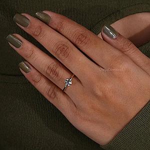 Lab Grown Diamond Solitaire Ring - 14k Gold Minimalist Engagement Ring - Image 4