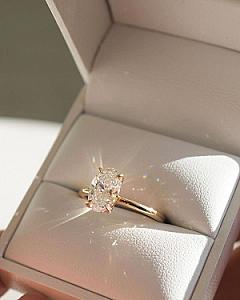 2 Carat Oval Lab Grown Diamond Engagement Ring: Solid Gold Solitaire - Image 4