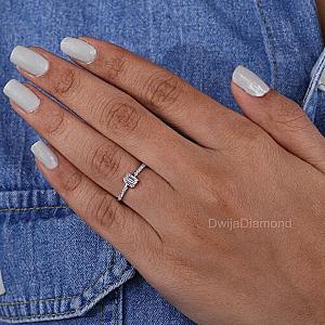 Emerald Cut Lab Grown Diamond Engagement Ring: Solid Gold Solitaire - Image 5