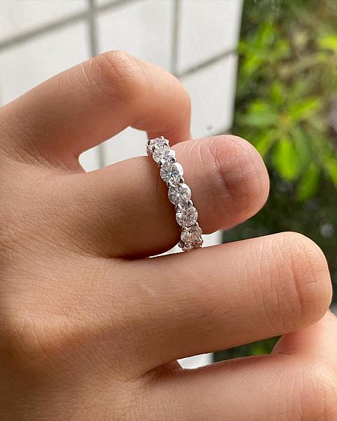 Lab Grown Diamond Eternity Band: 14K Gold Wedding Ring